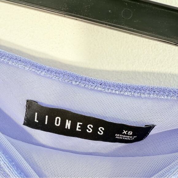 Lioness Periwinkle Shimmer One Shoulder Ruched Crop Top Size XS - Picture 4 of 10